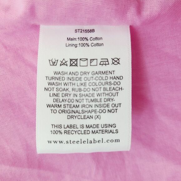 STEELE Australia Dress M Pink Fit & Flare Strapless Smocked A-Line Mini - Picture 7 of 9